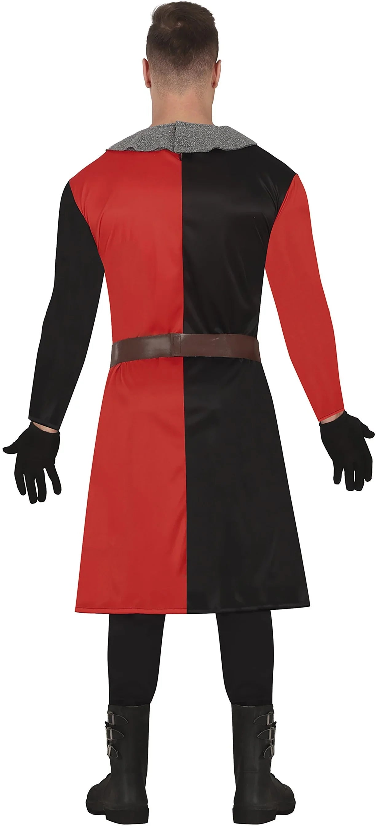 Disfraz de Caballero Medieval Rojo y Negro para Hombre Caballeros y Cruzados Medievales Guirca